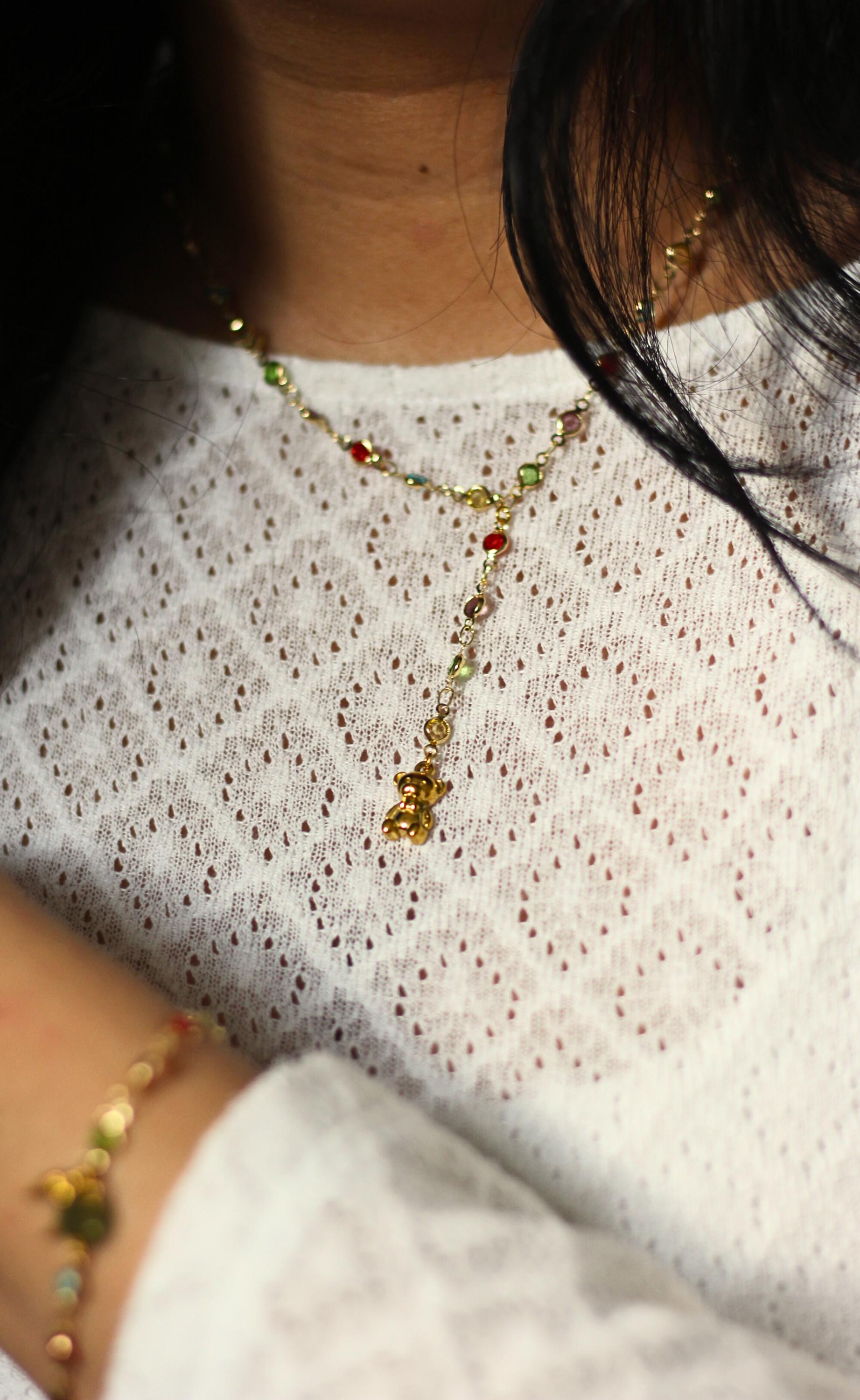 collier coloré en acier inoxydable personnalisable avec charm