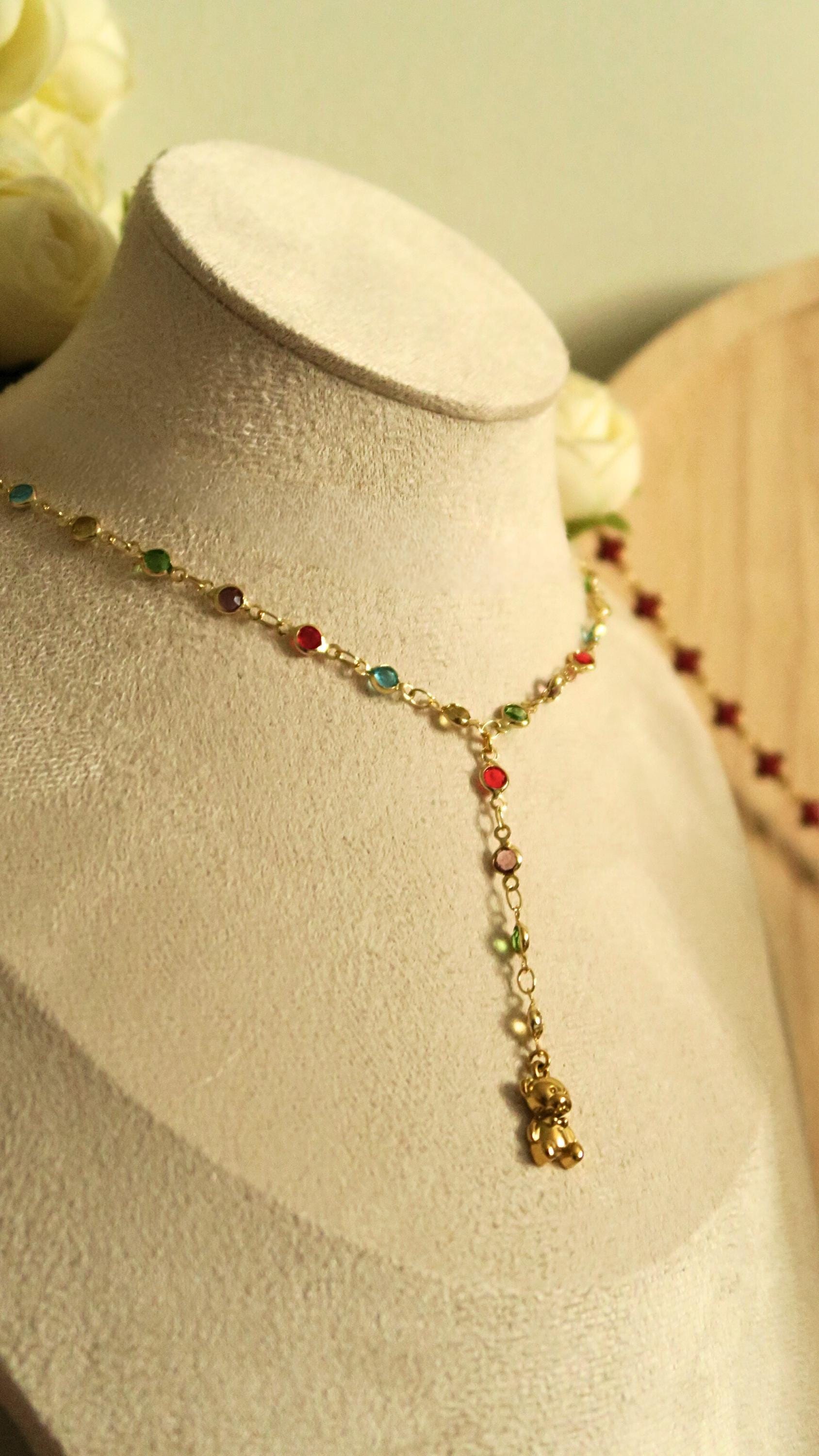 collier coloré en acier inoxydable personnalisable avec charm