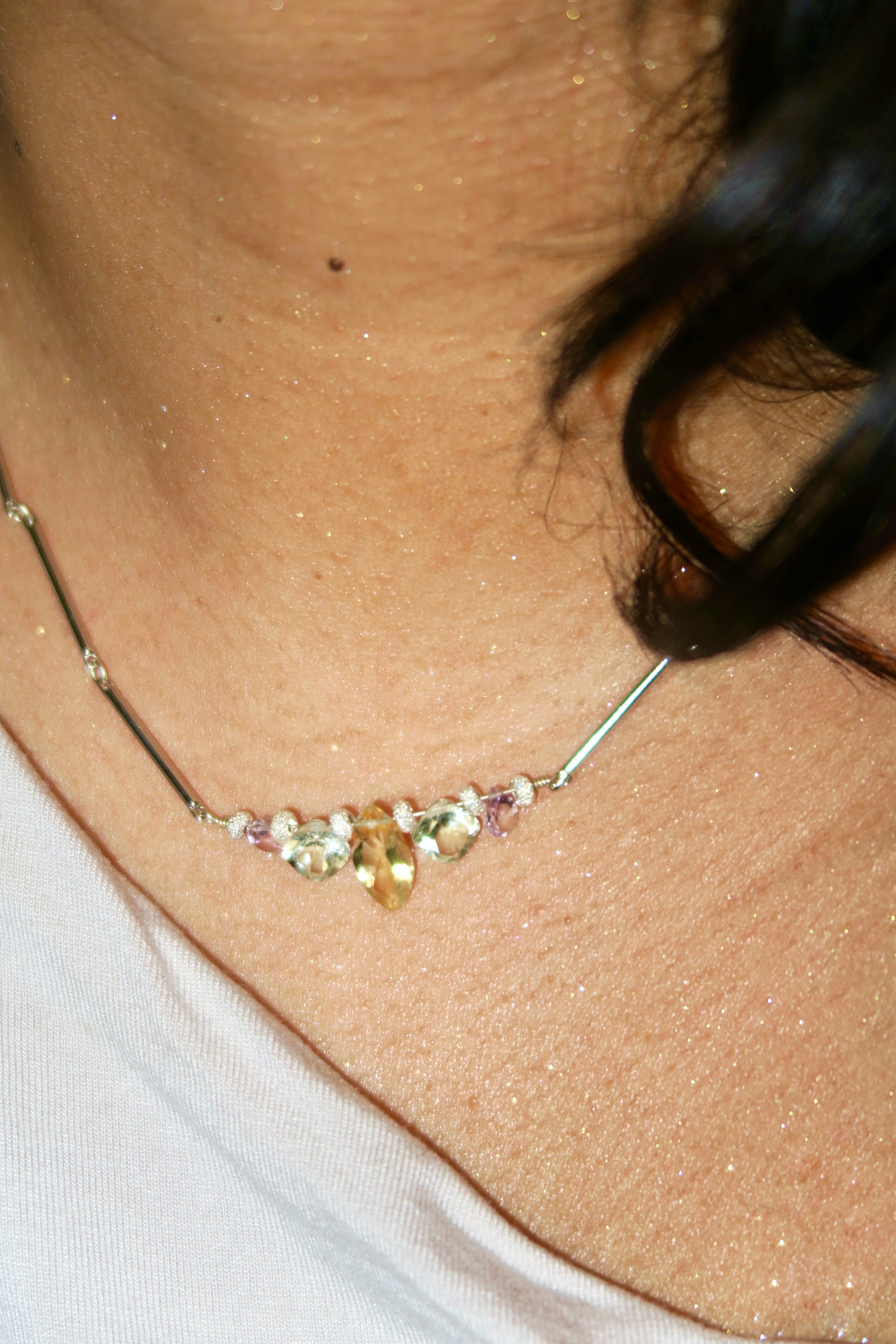 Collier Sunrise - améthyste et citrine