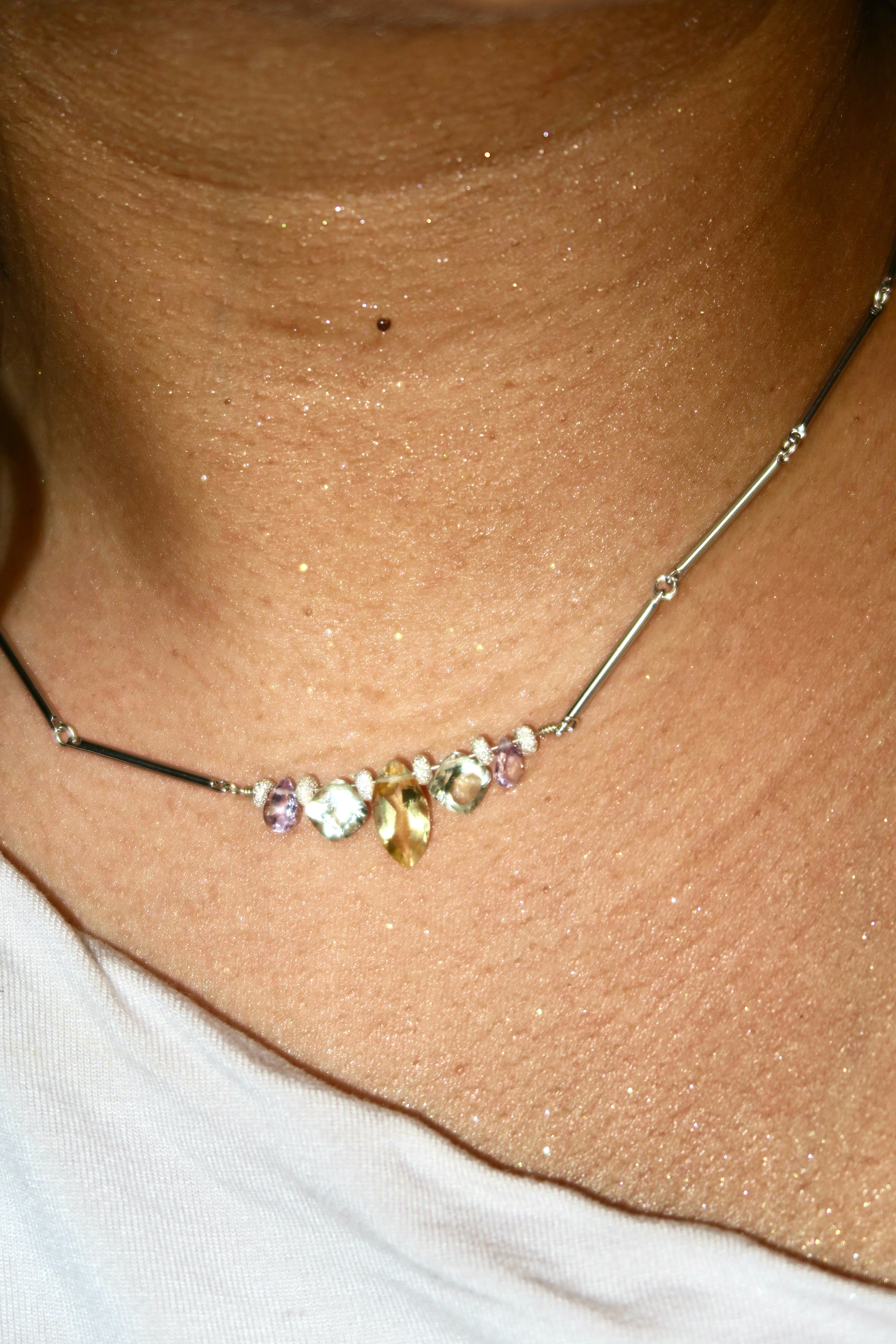 Collier Sunrise - améthyste et citrine