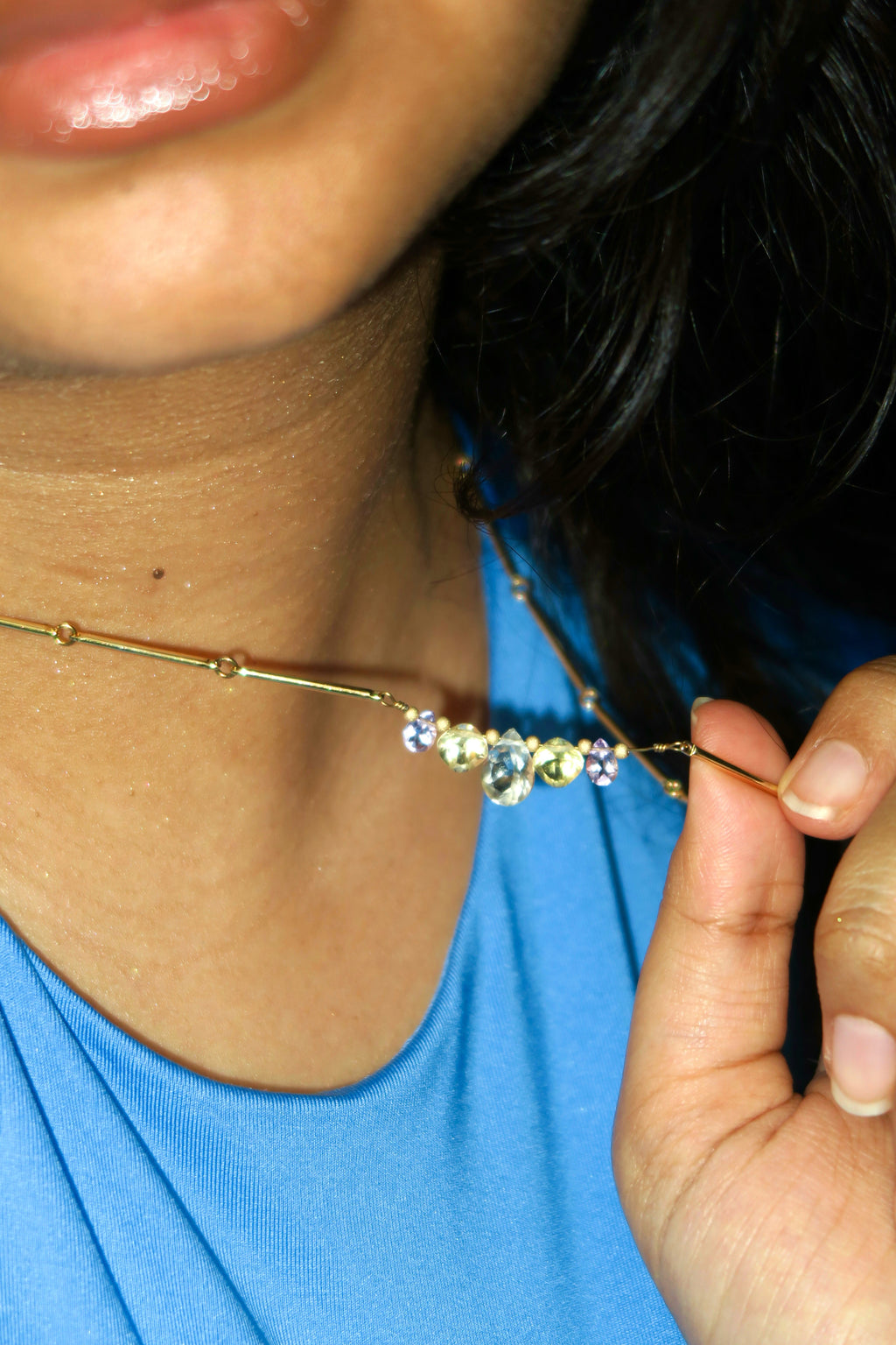 Collier Sunset - améthyste et citrine
